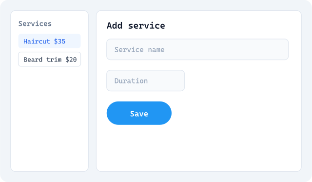 Adding barbershop services in Barberium admin